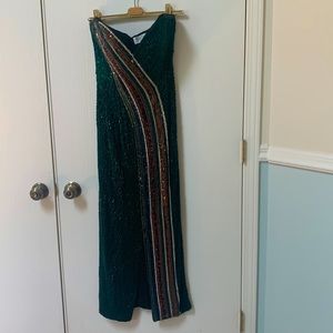 One of a kind hand beaded Bob Mackie strapless gown.